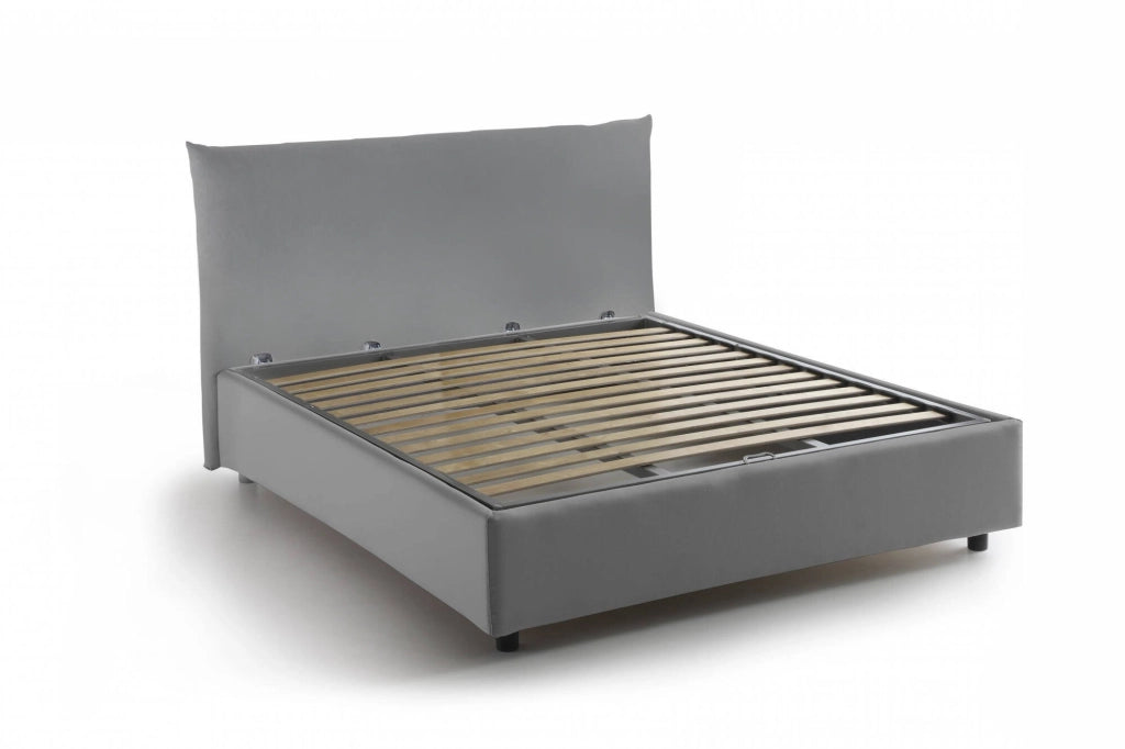 Amorino, Letto Piazza e Mezza Sfoderabile Made in Italy, Grigio