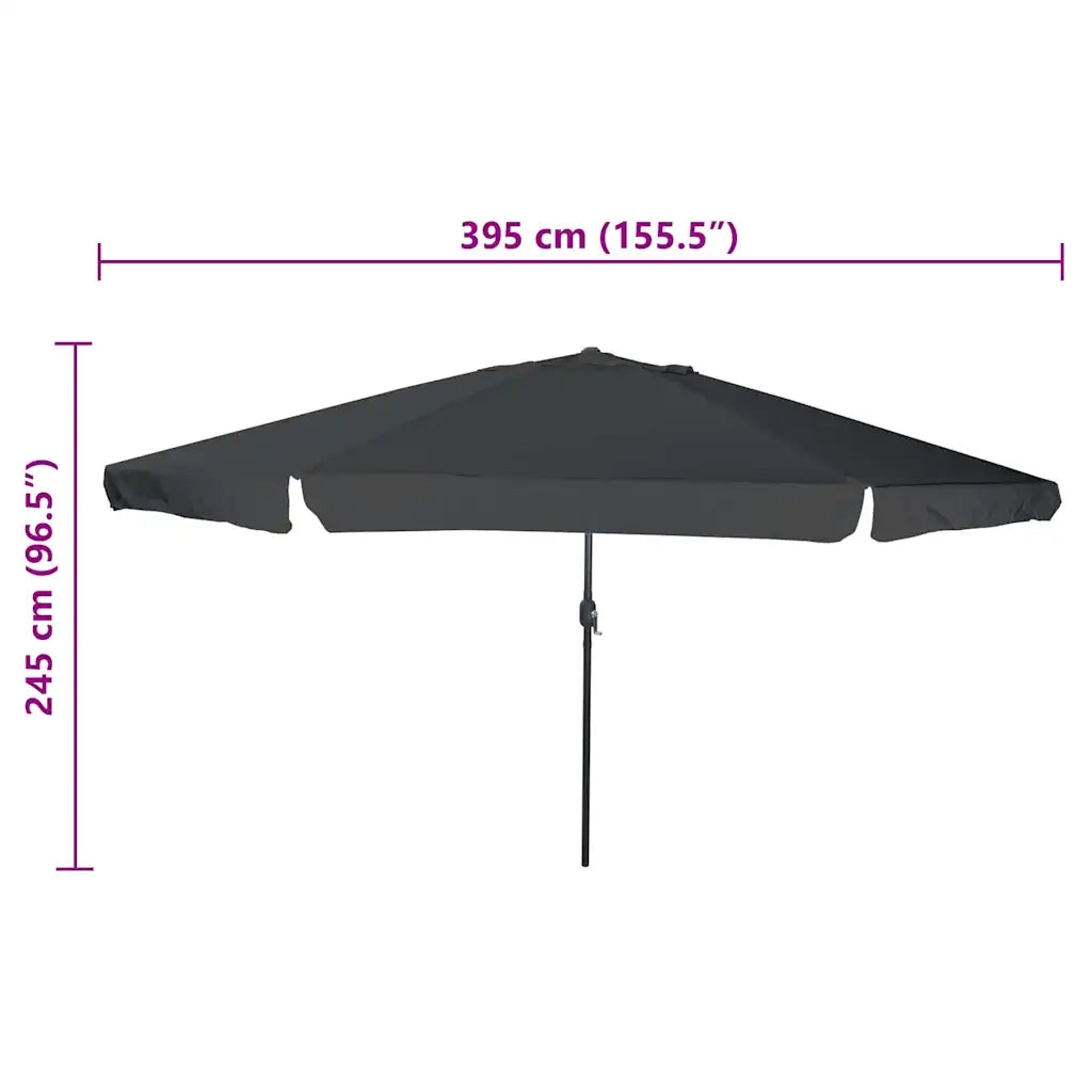 Ombrello da giardino-Ombrellone da spiaggia Antracite 394 x 394 x 248 cm