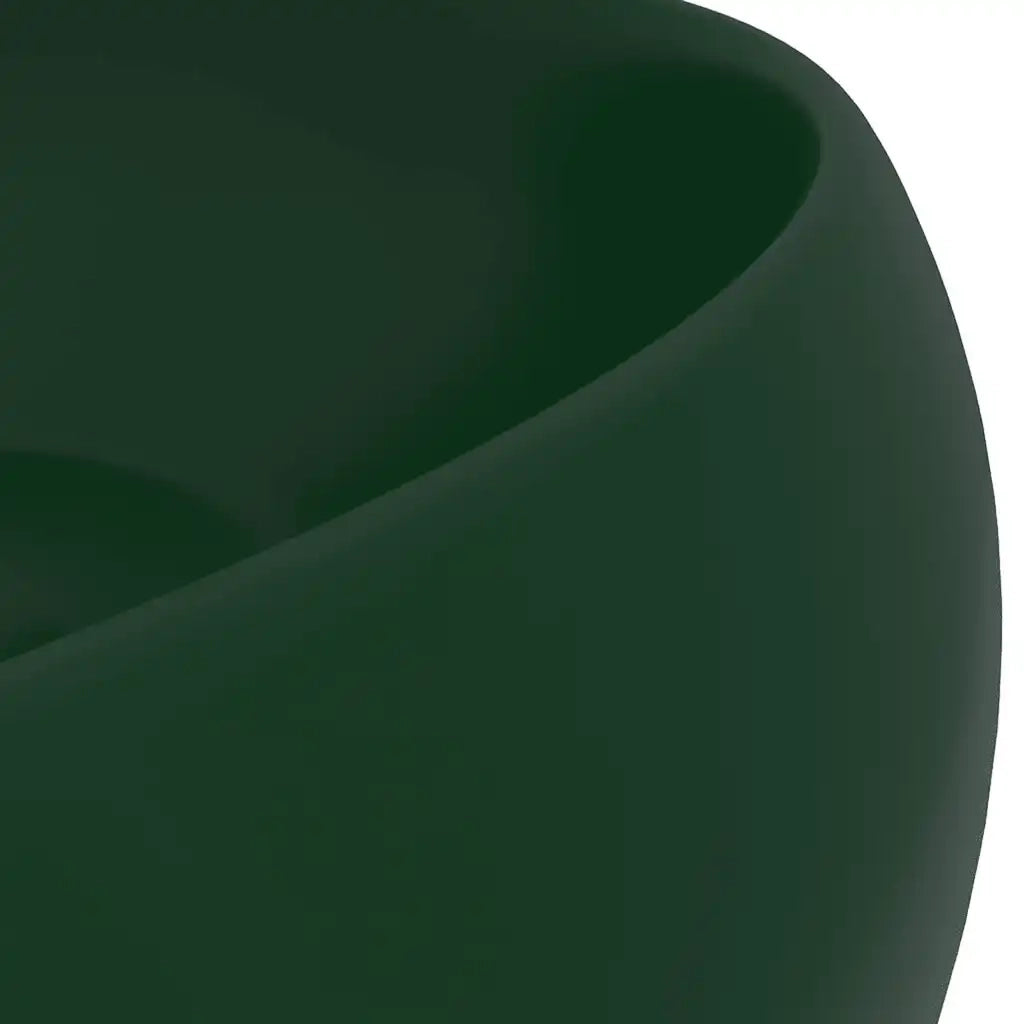 Lavandino-Lavello Lusso Rotondo Verde Scuro Opaco 40x15 cm in Ceramica 837345