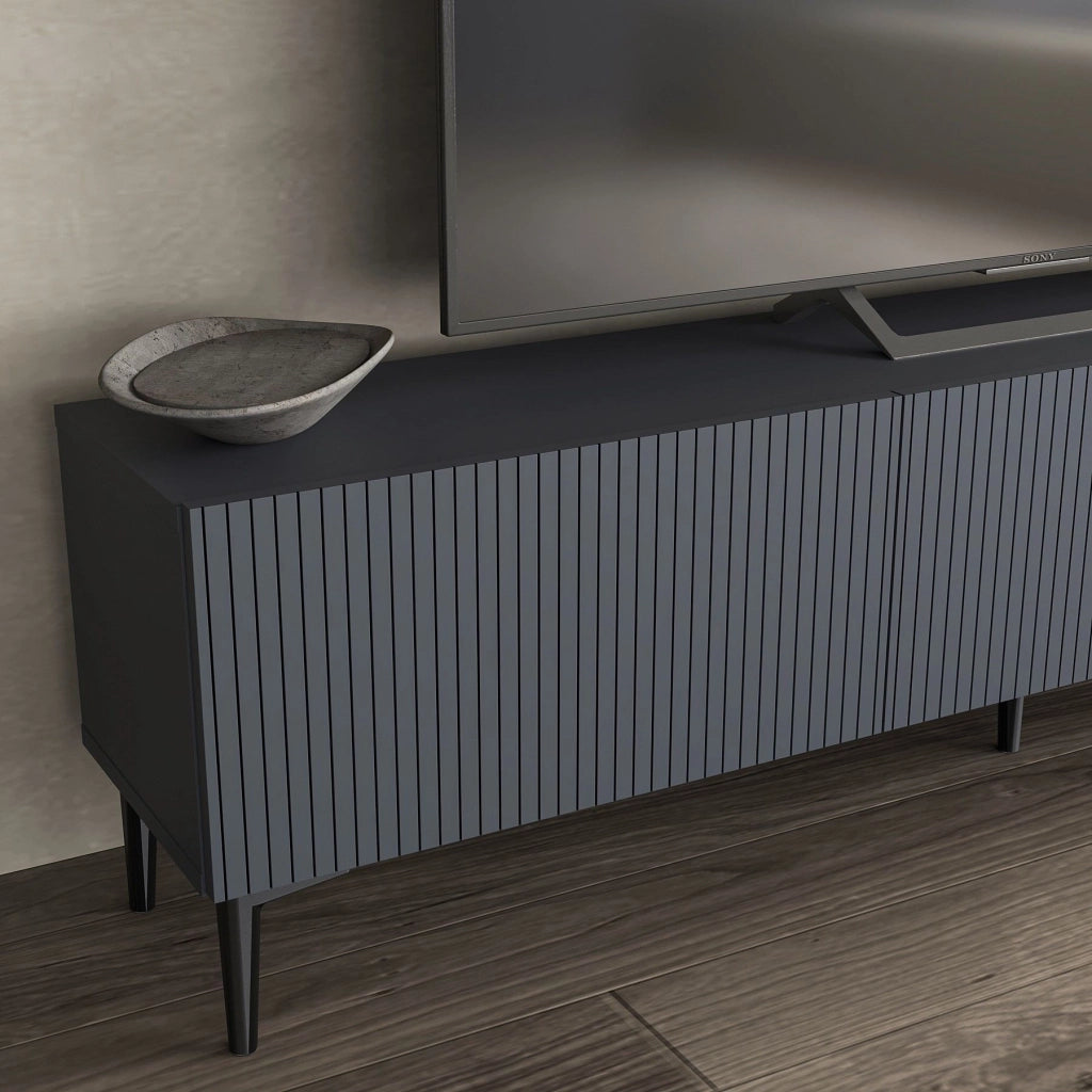 Porta TV in legno "Oscar" - 180 x 31 x 45 cm - Grigio antracite