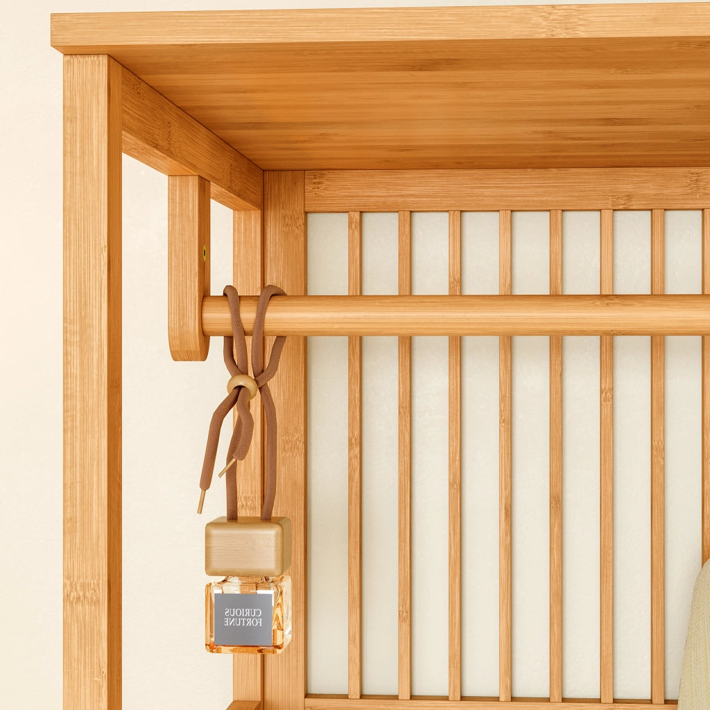 Set Organizzatore Guardaroba in Bambù 1 Armadio Aperto e 1 Scaffale [en.casa]