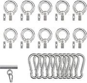 10 pezzi di fermaglio per rail 6 mm con 10 ganci a carabina in acciaio inox fermaglio per coda di cavallo per caravan rail per camper