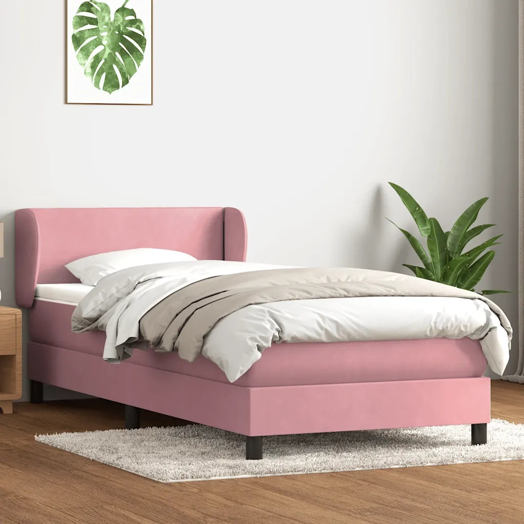 Giroletto a Molle con Materasso Rosa 90x220 cm Velluto 3317390