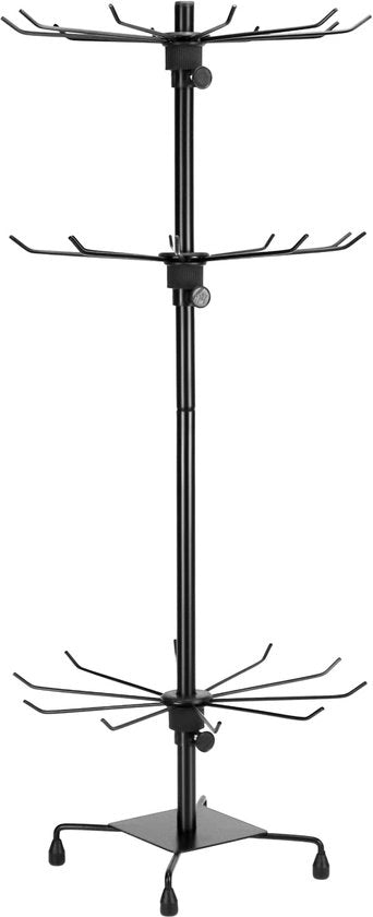 Display standaforma con 3 livelli di metallo, nero, ideale per la presentazione di gioielli e accessori