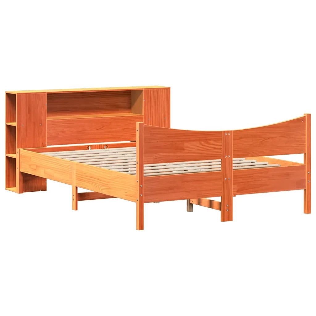 vidaXL Giroletto senza Materasso Marrone Cera 150x200 cm Legno di Pino