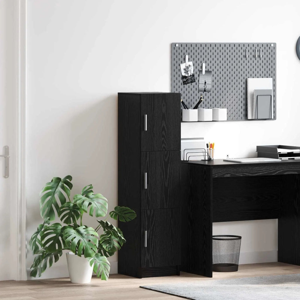 Credenza | Madia | Buffet da pranzo | Armadio da pranzo Rovere Nero 31.5 x 32 x 122.5 cm