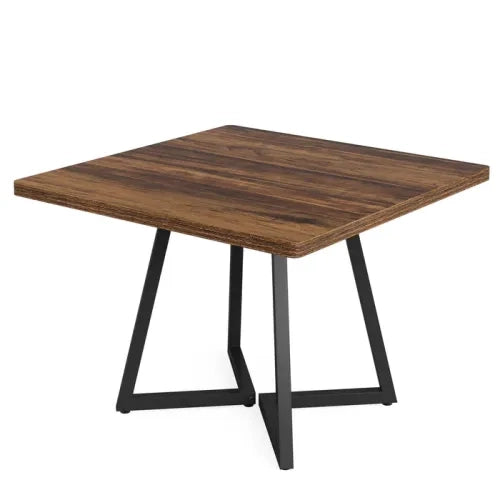 Tavolo quadrato industriale 80 cm in MDF e metallo, design vintage per cucina, sala da pranzo e home office