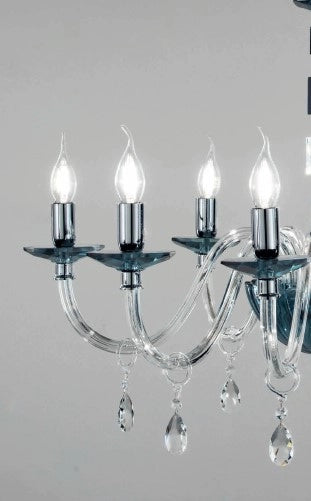 APPLIQUE LIVIA 1 LUCI OTTANIO- TRASPARENTE E CROMO ATTACCO E14 L.12CM