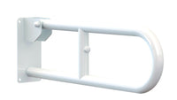 Maniglione serie care ribaltabile in acciaio laccato bianco 70 cm