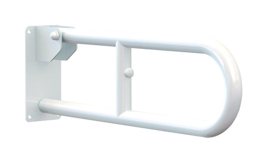 Maniglione serie care ribaltabile in acciaio laccato bianco 70 cm