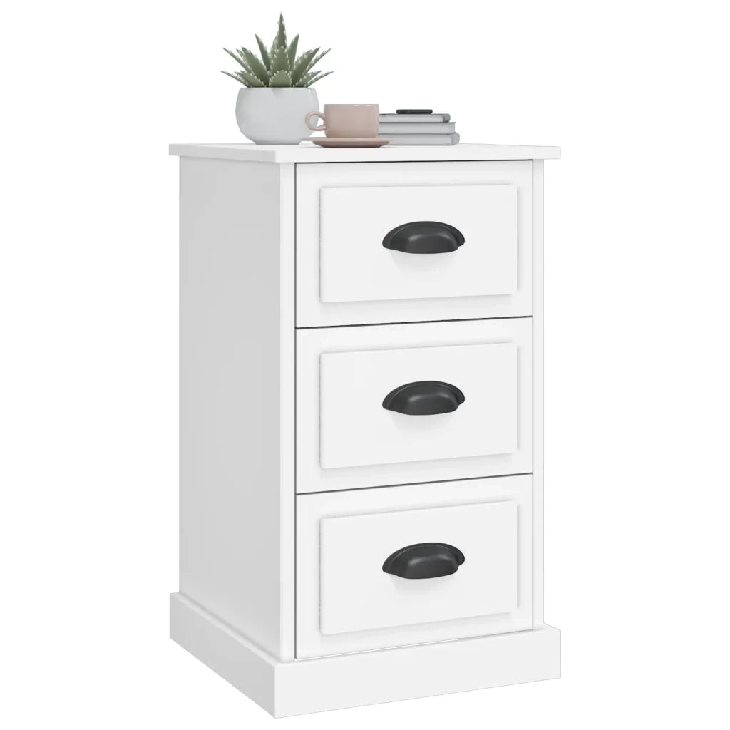 Comodino Bianco 39x39x67 cm in Legno Multistrato 816160