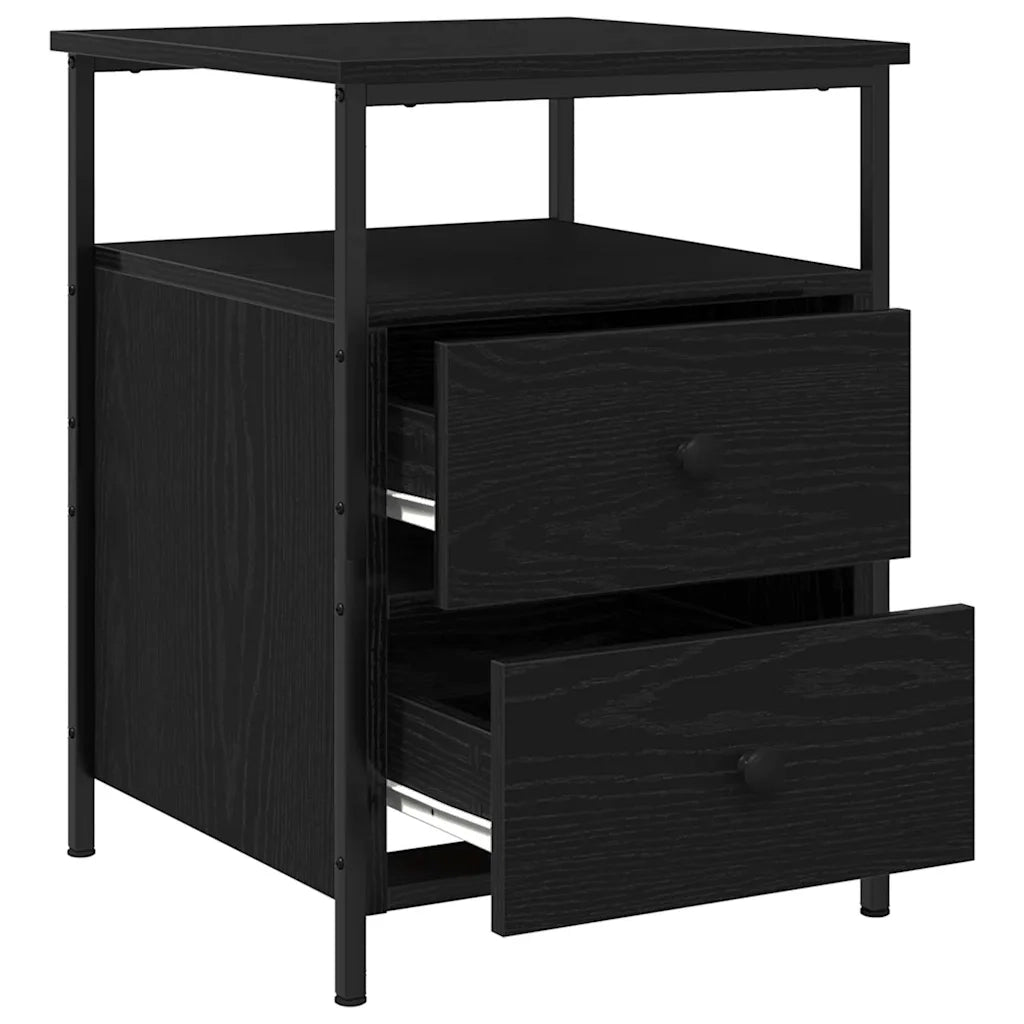 Armadio da Notte 2 pcs Rovere Nero 34 x 35,5 x 50 cm 862922