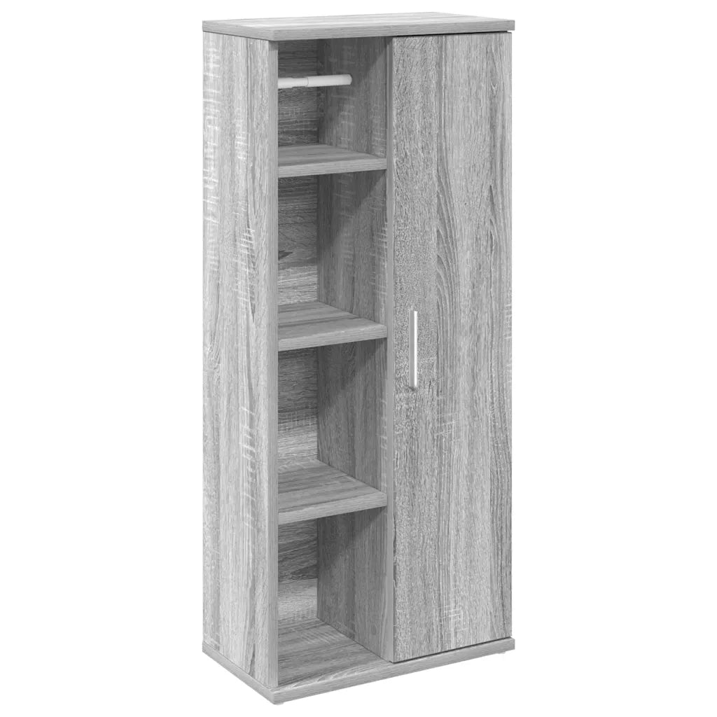 vidaXL Mobile da Bagno con Portarotolo Grigio Sonoma 39x22x90 cm
