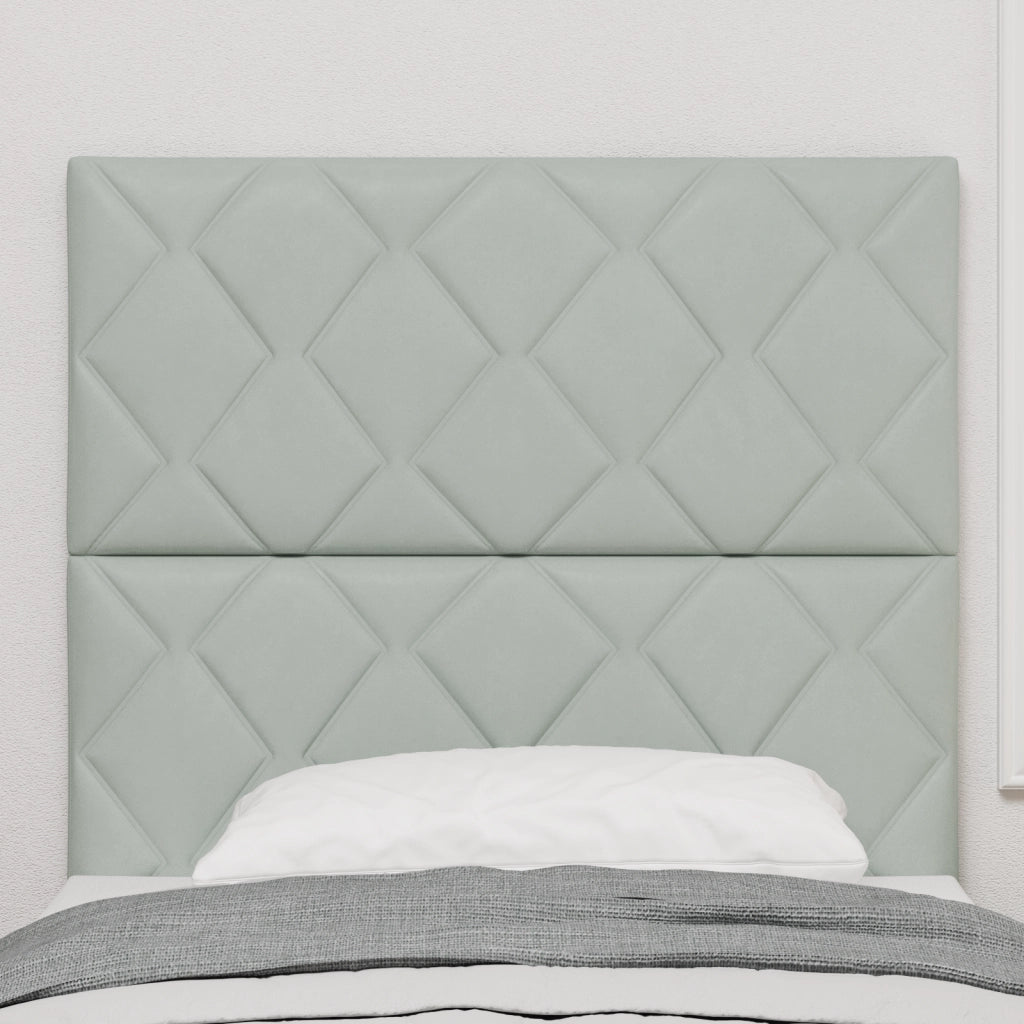 Testiera Design Blocchi di Diamante Grigia Chiara 90 cm Velluto