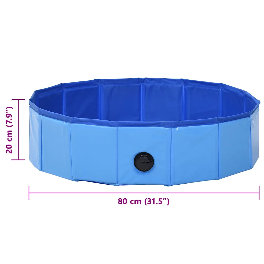 Piscina per Cani Pieghevole Blu 80x20 cm in PVC CFW7760825