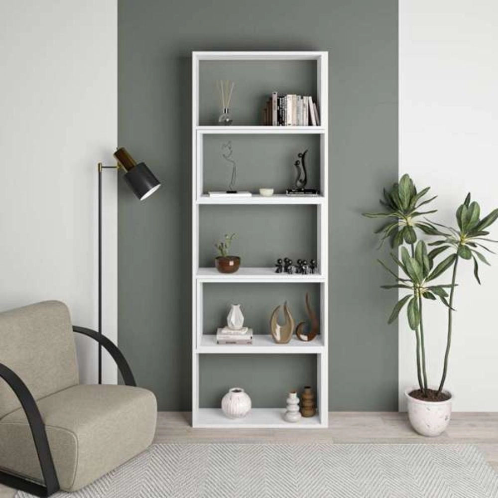 Libreria 72x22x200 cm Wish estensibile angolare bianca