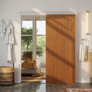Porta Scorrevole per Armadio ¨C zephmum ¨C 90x210 cm, Effetto Legno Marrone