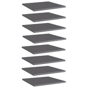 Ripiani Libreria 8 pz Grigio Lucido 40x40x1,5 cm in Truciolato