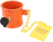 Sistema di Blocco per Alettone con Etichetta di Avviso - Alettone Bloccante - Lega di Alluminio - Adatto per Camper e Semi - Costruzione Robusta - Diametro Interno 74 mm - Alettone Bloccante