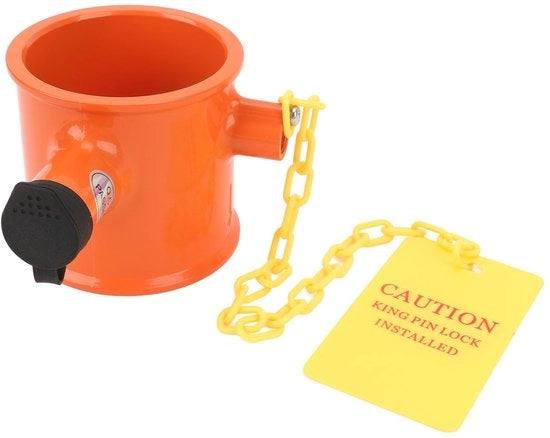Sistema di Blocco per Alettone con Etichetta di Avviso - Alettone Bloccante - Lega di Alluminio - Adatto per Camper e Semi - Costruzione Robusta - Diametro Interno 74 mm - Alettone Bloccante
