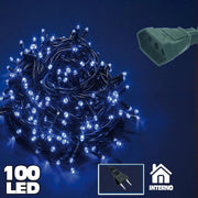 Trade Shop - Catena Luminosa 100 Luci Led Lucciole Blu Prolungabile Uso Interno 5 Metri -