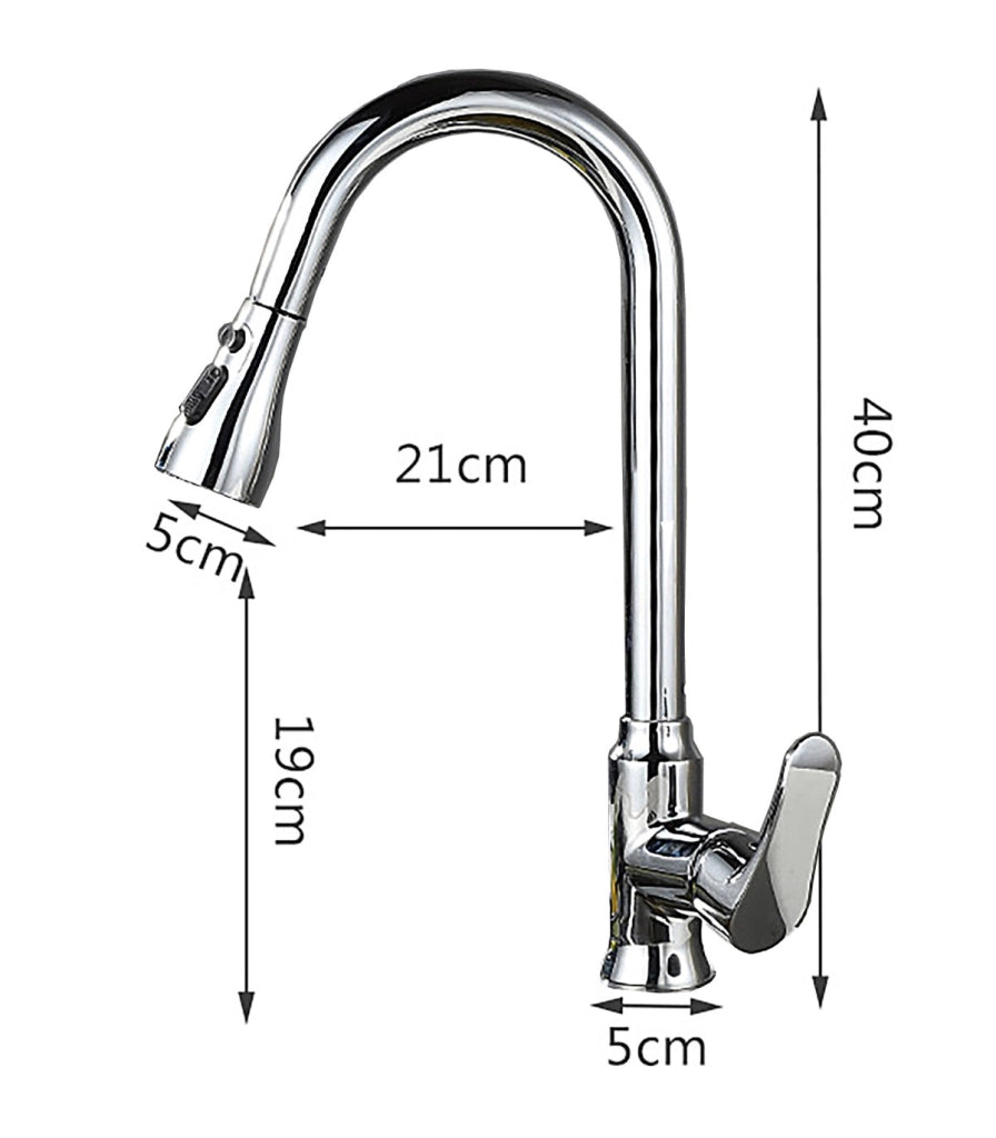 Rubinetto Cucina LH-118 | Ottone Antibatterico | Bocca Estraibile 3 Modi