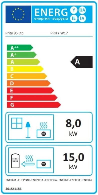 Stufa a Legna Integrale Boiler 17+6 Kw Colorato Lati Niche Prity W17