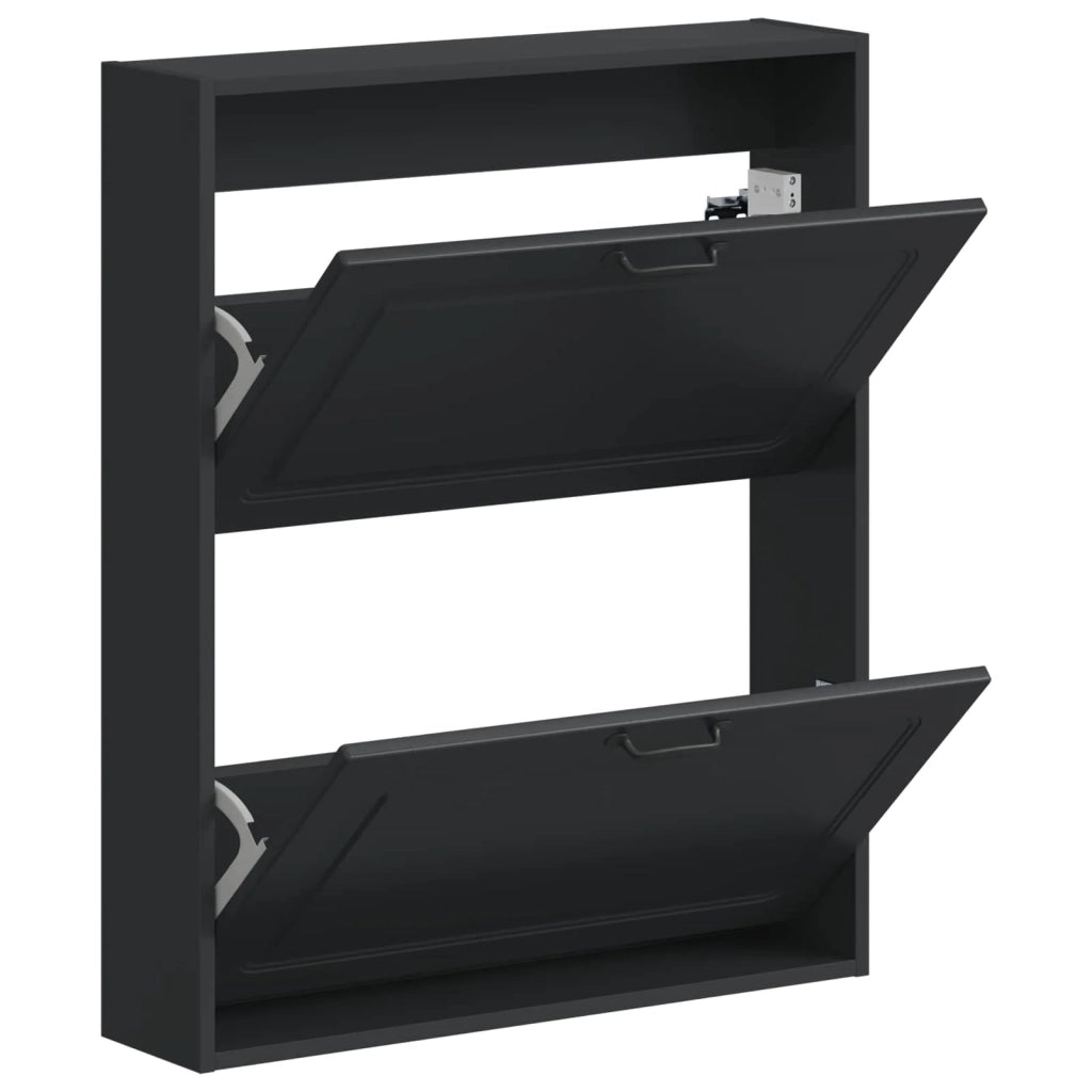 Mobiletto per Scarpe da Muro UTRECHT 71 x 17 x 86 cm Nero 897736