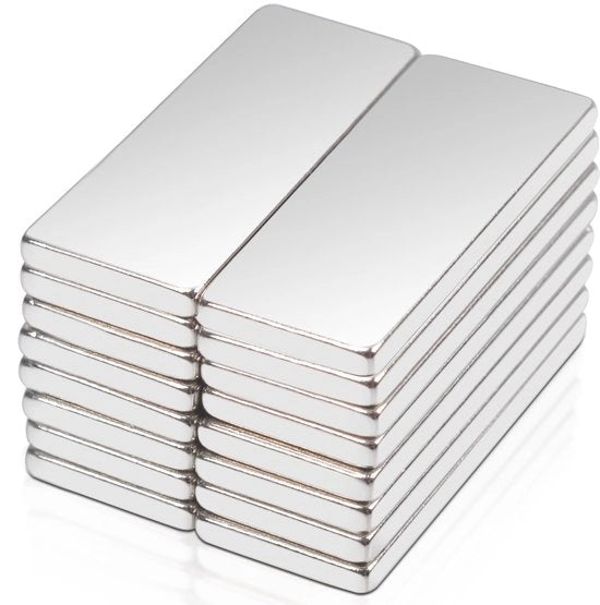 Pacco di 16 magneti neodymium extra forti, 20 x 8 x 1,5 mm magneti forti magneti per lavagne magnetiche, superforti magneti di ossido di terra rari, magneti rettangolari per armadi cucina, ufficio, lavagna bianca magneti per lavagne magnetiche