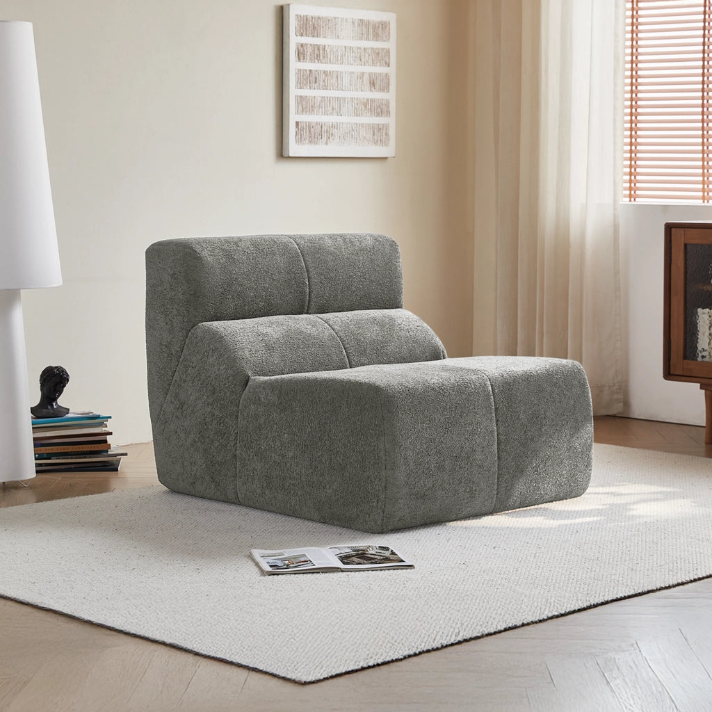 Poltrona con design ergonomico e seduta in schiuma ad alta densita in velluto - grigio chiaro - 94×110×79 cm