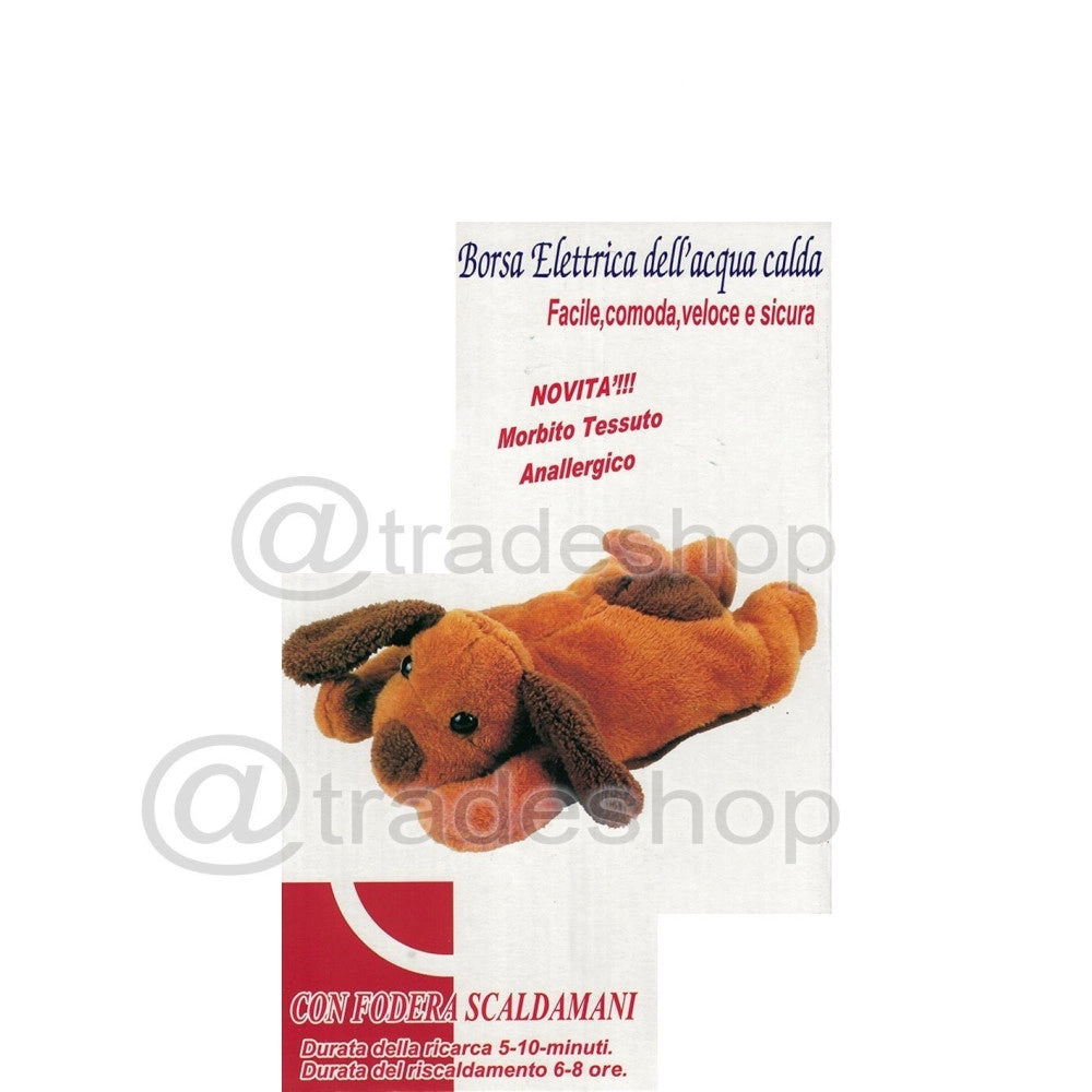 Trade Shop - Borsa Acqua Calda Elettrica A Forma Di Peluche Cane Scaldino Scalda Mani Letto -
