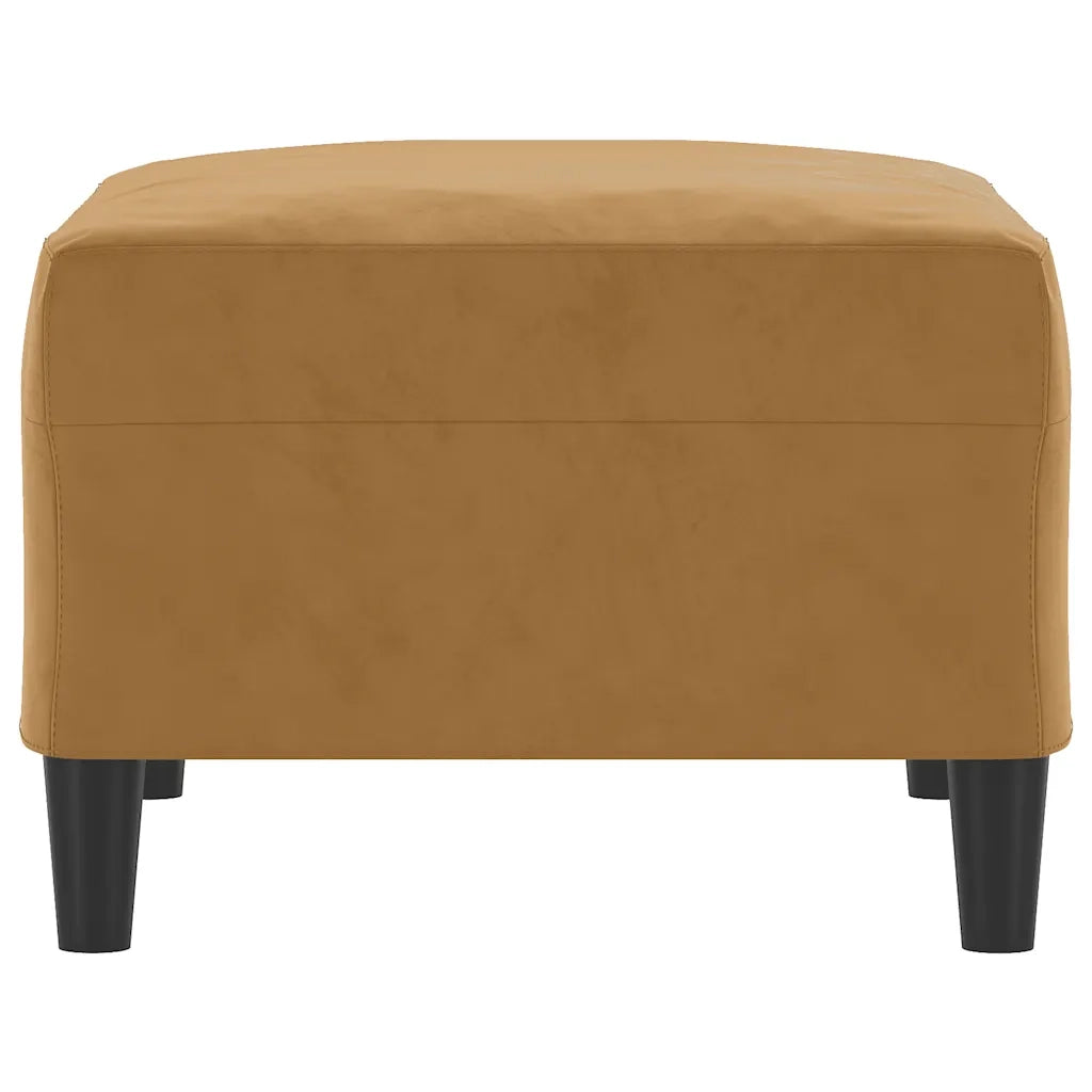 Poggiapiedi Marrone 70x55x41 cm in Velluto