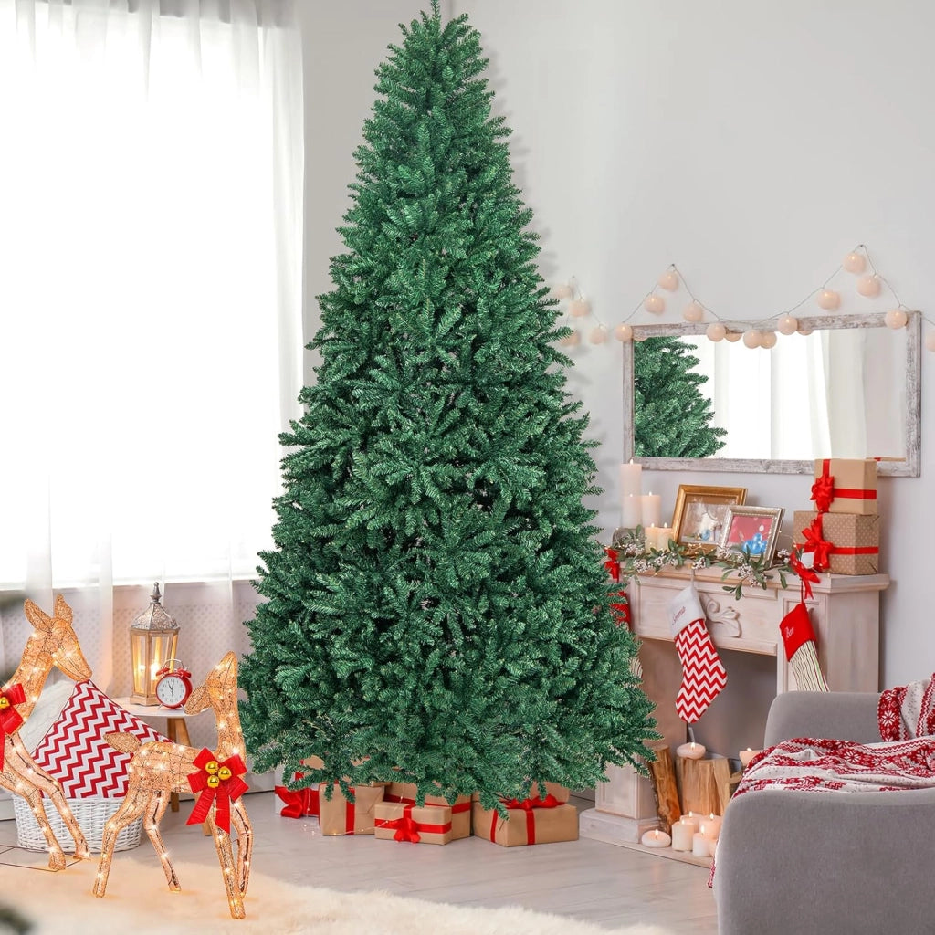 Albero di Natale 180/225/275 cm, Albero di Natale Artificiale Realistico e Denso con 1355/2254/3594 Rami e Base in Metallo, Decorazione Natalizia per Casa, Ufficio e Negozio (275 cm)