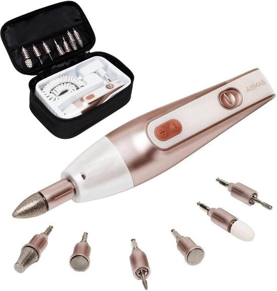 Vijilatrice elettrica per unghie Perfect Nails 700 - Sette testine intercambiabili, cinque velocità - Kit manicure e pedicure con design ergonomico - Incluso custodia