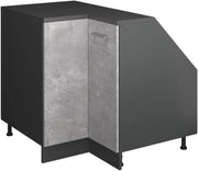 Mobile sottotetto Mobile angolare Rion, Calcestruzzo, 75.6 x 81.6 cm con 1 porta, carcassa dell’armadio profondità 60 cm, adatto per il salvaspazio sotto tetti spioventi