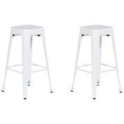 Set di 2 sgabelli da bar in Acciaio bianco 76 cm impilabili altezza bancone industriale
