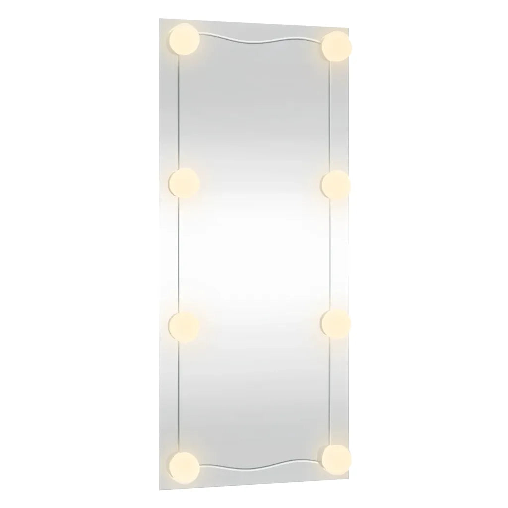 vidaXL Specchio da Parete con Luci LED 50x100 cm Vetro Rettangolare