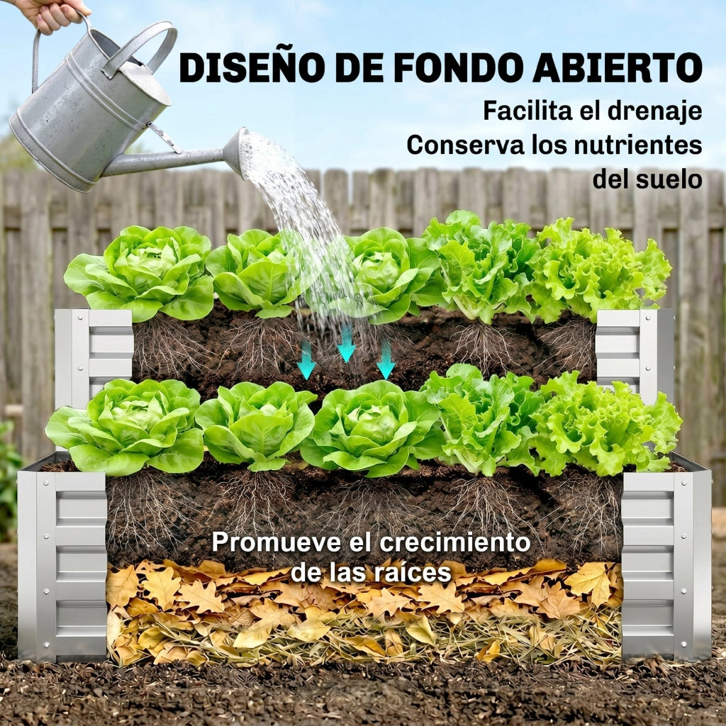 Fioriera Giardino Aperta in Acciaio Galvanizzato ¨C zephmum ¨C 120x101x58 cm Argento
