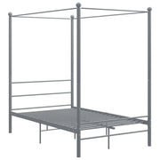 Letto a Baldacchino Grigio in Metallo 140x200 cm 325062