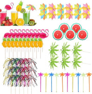 80 pezzi di decorazione per cocktail riciclabile - parasole in carta e spiedini