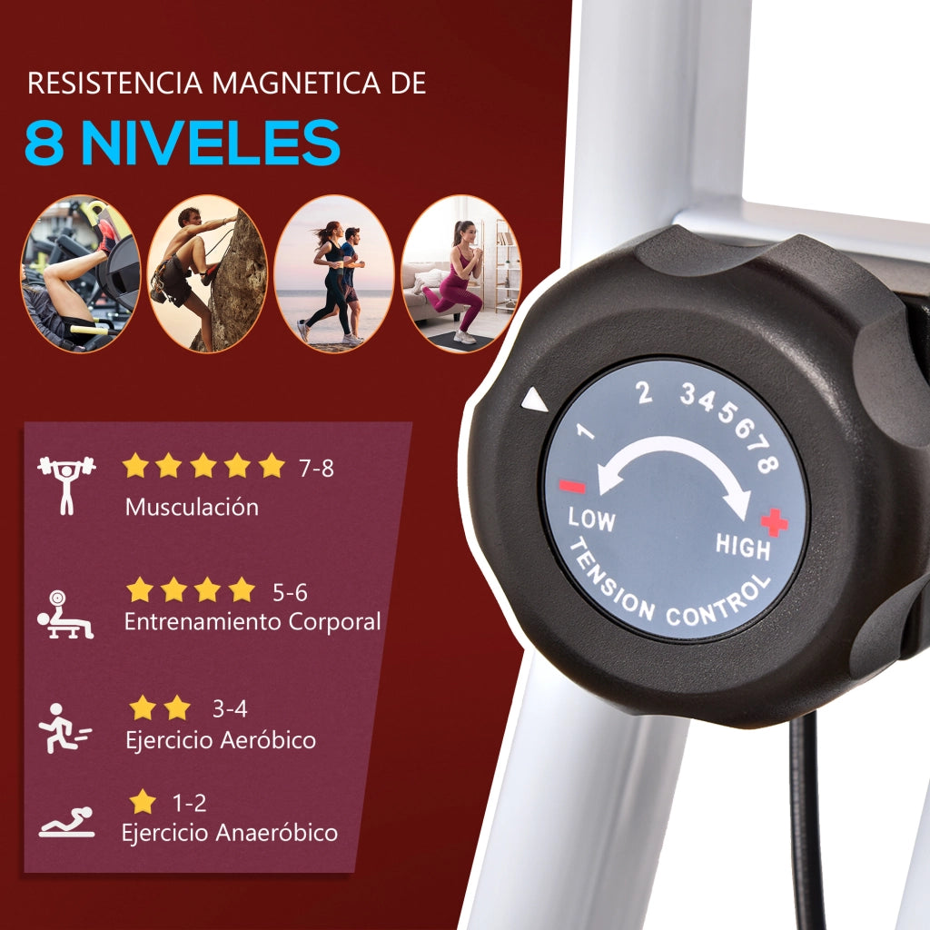 Bicicletta da Fitness Pieghevole con Sella Regolabile e Cardiofrequenzimetro ¨C zephmum ¨C Rosso 43x97x109 cm