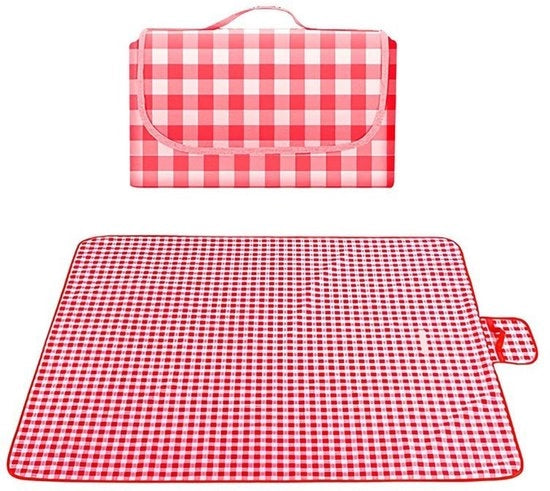 Tenda da picnic resistente all'acqua e al sabbia - 59 x 39 pollici (circa 149,9 x 99,1 cm), grande tenda da spiaggia. 

Idonea per esterni, trasportabile, ripiegabile, idonea per campeggi, parchi, famiglie, adulti, bambini e animali domestici (rosso).