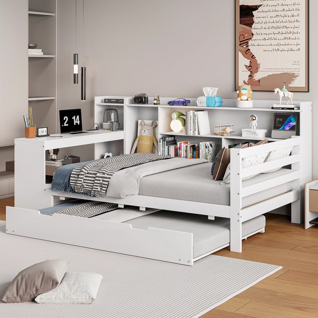 Letto divano multifunzione legno bianco 90x200 cm