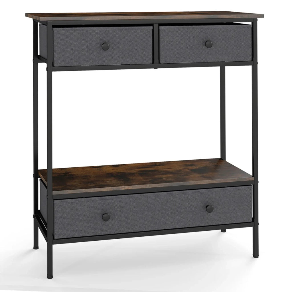 Tavolo consolle set da 1 80 x 30 x 85,5 cm pratico contenitore fascino rustico truciolato marrone 20_0017053