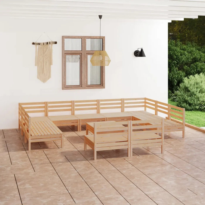 Set Divani da Giardino 12 pz in Legno Massello di Pino cod mxl 36837