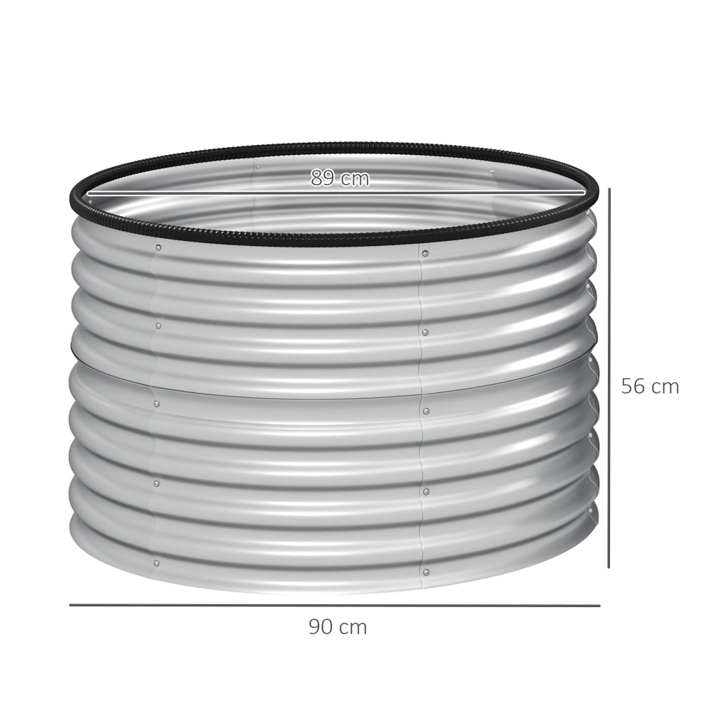 Kit 2 Giardiniere Rialzate ¨C zephmum ¨C Argento Acciaio Galvanizzato 90x90x56 cm