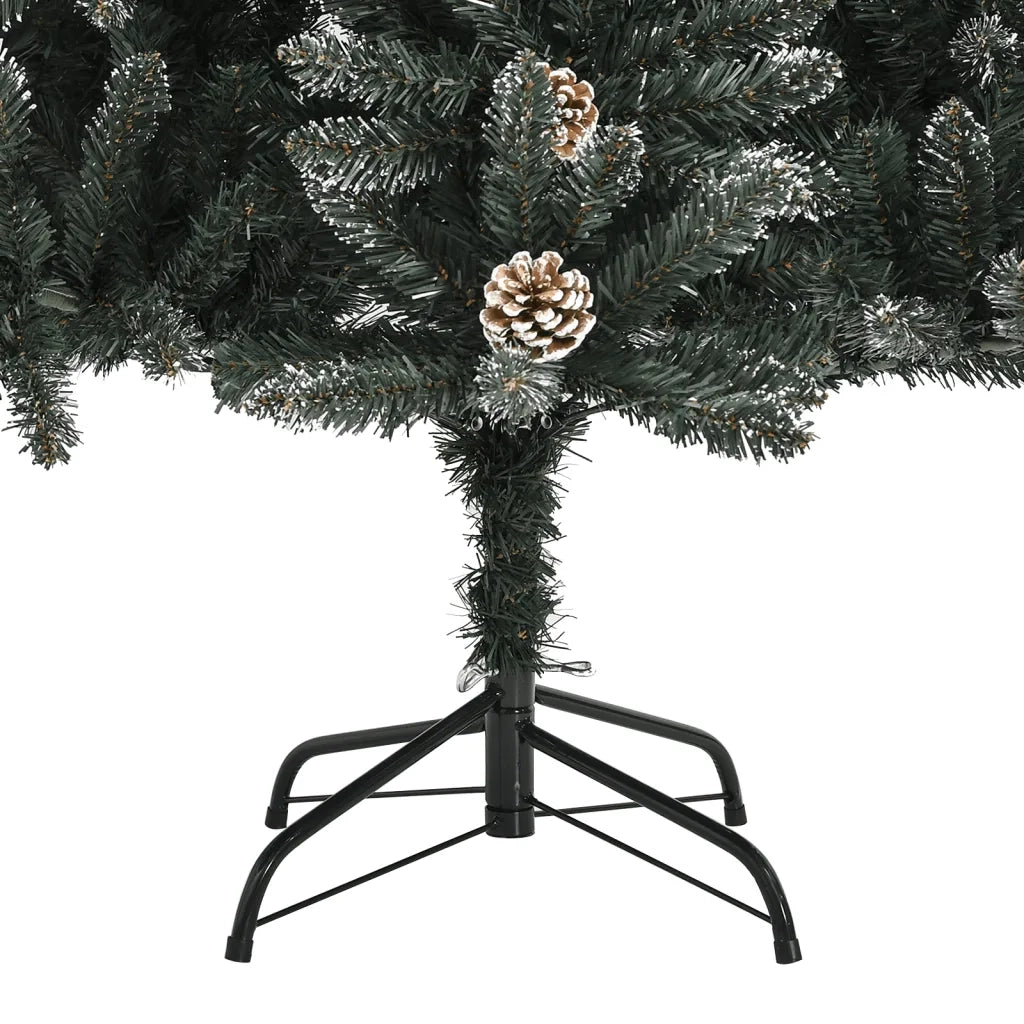 Albero di Natale Artificiale-Albero Natalizio con Base Verde 210 cm PVC 406392