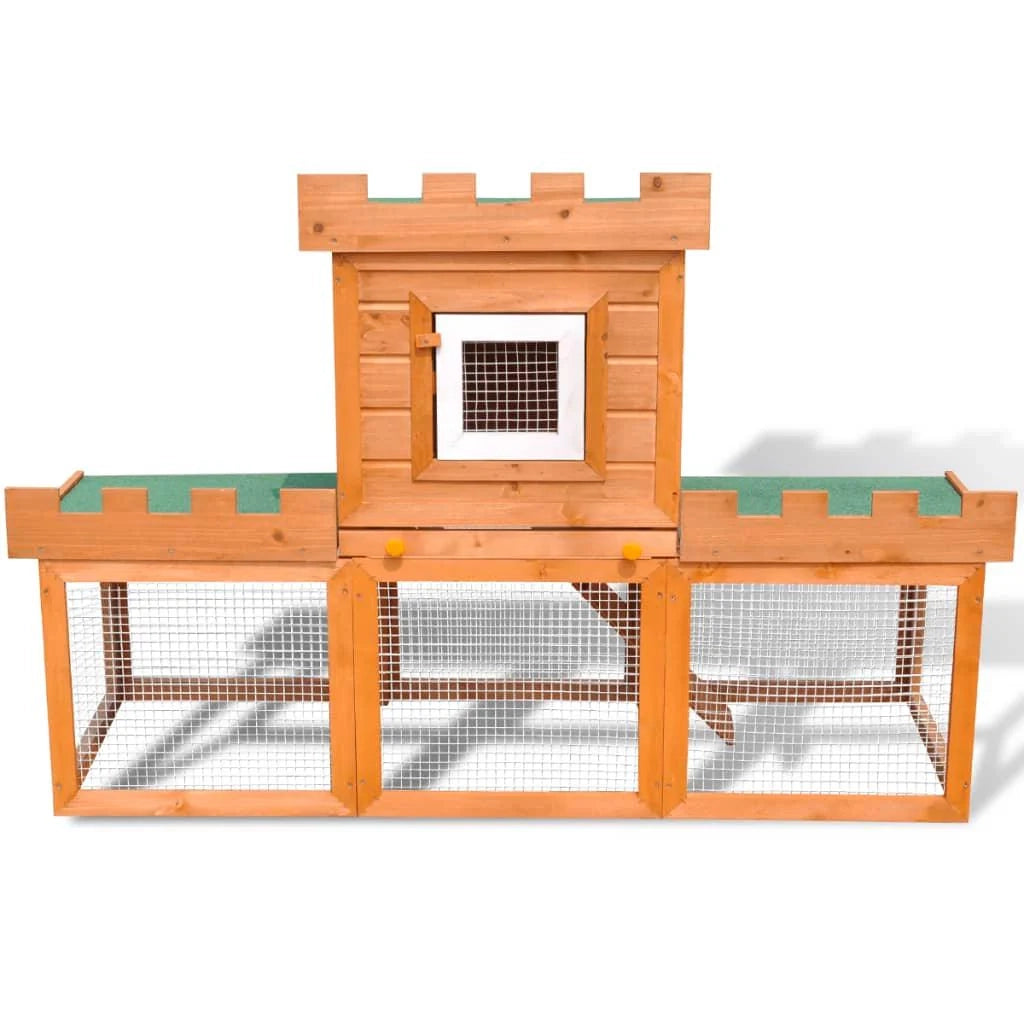 Grande gabbia/conigliera da esterno 142 x 50 x 101 cm in legno marrone 02_0000602