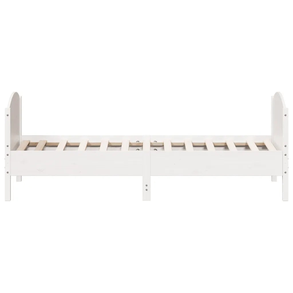 Giroletto senza Materasso Bianco 100x200 cm Legno Massello Pino 842563