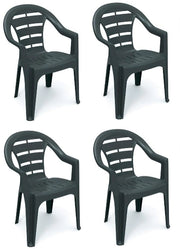SET 4 SEDIE DA GIARDINO MOYO IN POLIPROPILENE COLORE ANTRACITE 54 X 56 X 81 CM